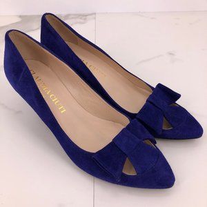 NWT Claudia Ciuti blue suede low heel shoe